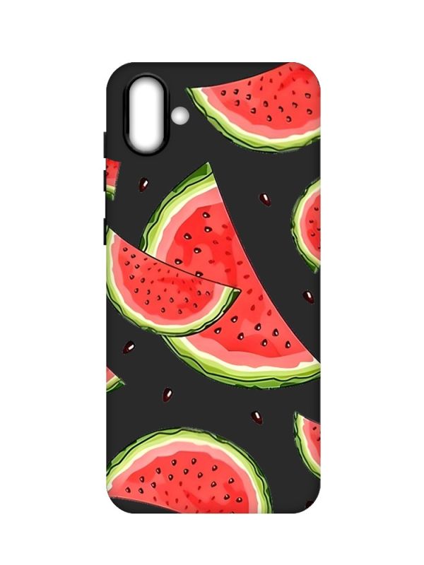 Матовий чорний чохол на Samsung Galaxy A04 :: Скибки кавуна (принт 342)