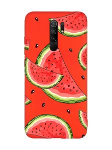 Матовий червоний чохол на Xiaomi Redmi Note 8 Pro :: Скибки кавуна (принт 342)