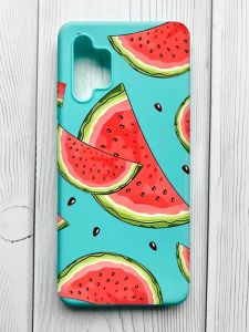 Матовий бірюзовий чохол на Samsung Galaxy A32 :: Скибки кавуна (принт 342)