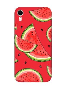 Матовий червоний чохол на Apple iPhone XR :: Скибки кавуна (принт 342)