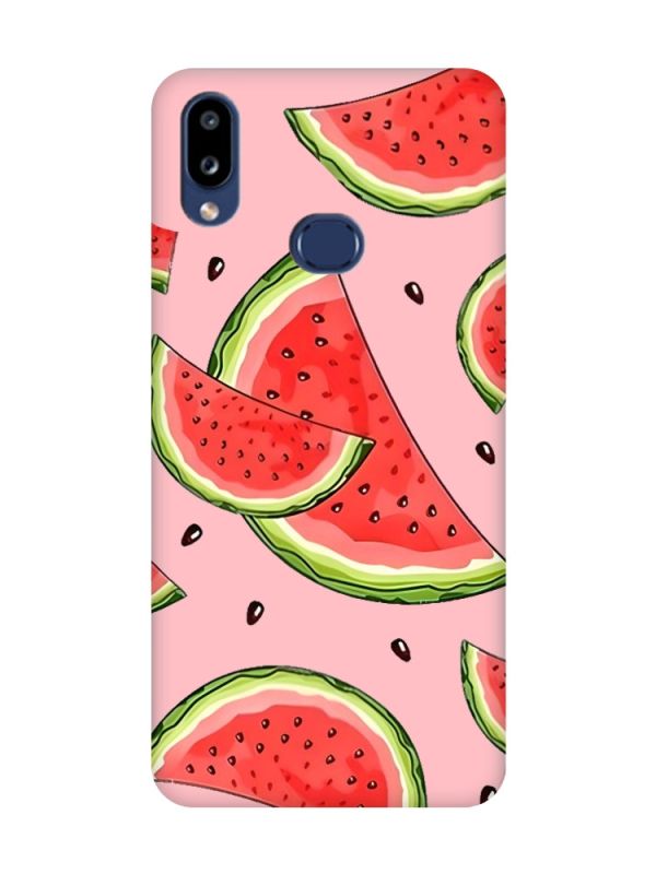 Матовий рожевий чохол на Samsung Galaxy A10s (A107) :: Скибки кавуна (принт 342)