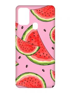Матовий рожевий чохол на Samsung Galaxy M30s/M21 :: Скибки кавуна (принт 342)