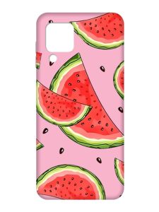 Матовий рожевий чохол на Samsung Galaxy M32/A22/M22 4G :: Скибки кавуна (принт 342)