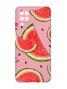 Матовий рожевий чохол на Samsung Galaxy A12 :: Скибки кавуна (принт 342)