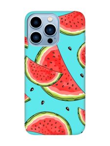Матовий бірюзовий чохол на Apple iPhone 13 Pro Max :: Скибки кавуна (принт 342)