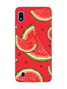 Матовий червоний чохол на Samsung Galaxy A10 (2019) A105 :: Скибки кавуна (принт 342)