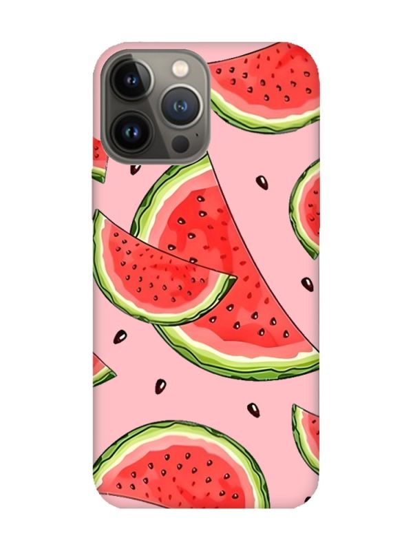 Матовий рожевий чохол на Apple iPhone 13 Pro :: Скибки кавуна (принт 342)