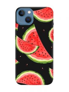 Матовий чорний чохол на Apple iPhone 13 :: Скибки кавуна (принт 342)