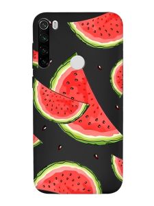 Матовий чорний чохол на Xiaomi Redmi Note 8T :: Скибки кавуна (принт 342)