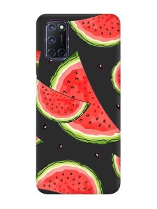 Матовий чорний чохол на Oppo A52/A72/A92 :: Скибки кавуна (принт 342)