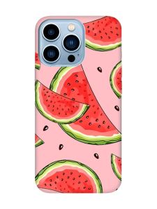 Матовий рожевий чохол на Apple iPhone 13 Pro Max :: Скибки кавуна (принт 342)
