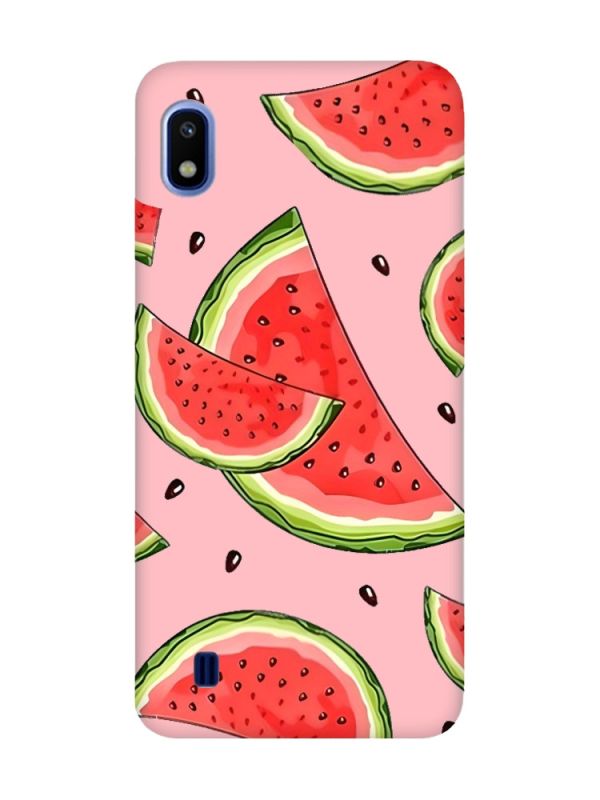 Матовий рожевий чохол на Samsung Galaxy A10 (2019) A105 :: Скибки кавуна (принт 342)