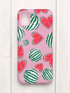 Матовий рожевий чохол на Samsung Galaxy A04E/A042 :: Кавуни сердечка (принт 343)