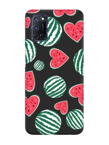 Матовий чорний чохол на Oppo A52/A72/A92 :: Кавуни сердечка (принт 343)