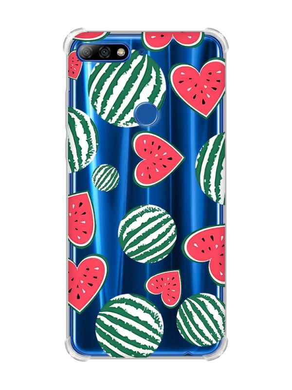 Чохол з потовщеними кутами на Huawei Y7 2018/Y7 Prime 2018 :: Кавуни сердечка (принт 343)