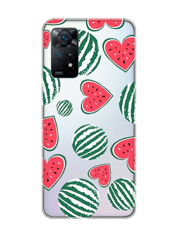 Прозорий чохол на Xiaomi Redmi Note 11 Pro :: Кавуни сердечка (принт 343)