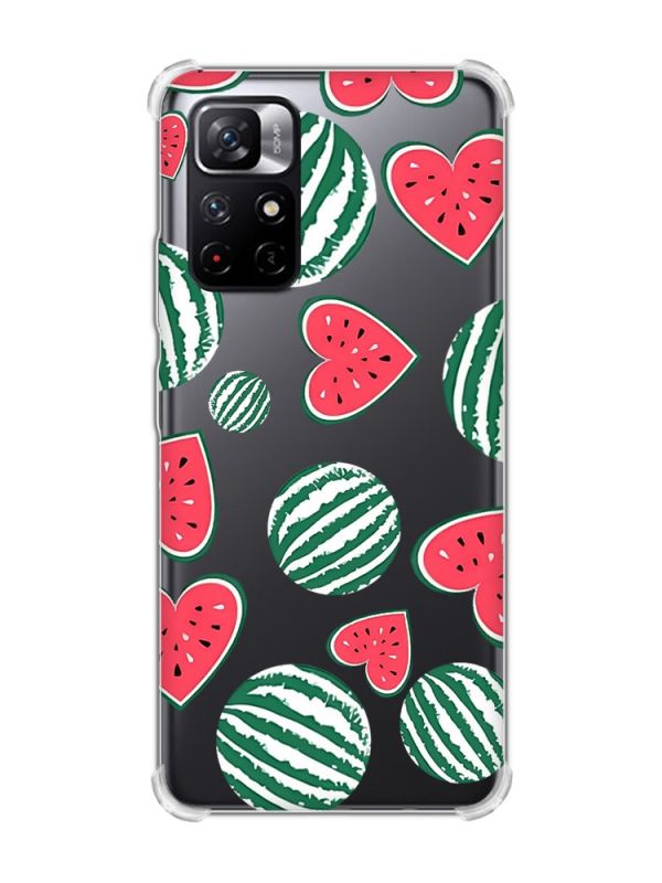 Чохол з потовщеними кутами на Xiaomi Redmi Note 11 5G :: Кавуни сердечка (принт 343)