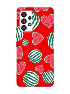 Матовий червоний чохол на Samsung Galaxy A53 4G/5G :: Кавуни сердечка (принт 343)