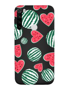 Матовий чорний чохол на Xiaomi Redmi Note 8T :: Кавуни сердечка (принт 343)