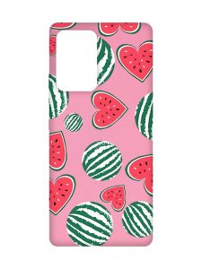 Матовий рожевий чохол на Samsung Galaxy A52 :: Кавуни сердечка (принт 343)