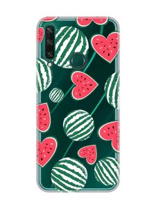 Прозорий чохол на Huawei Y6p :: Кавуни сердечка (принт 343)