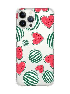 Чохол із потовщеними кутами на iPhone 14 Pro Max :: Кавуни сердечка (принт 343)