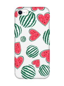 Прозорий чохол для iPhone 7, 8 :: Кавуни сердечка (принт 343)