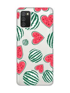 Прозорий чохол для Samsung Galaxy A02s :: Кавуни сердечка (принт 343)