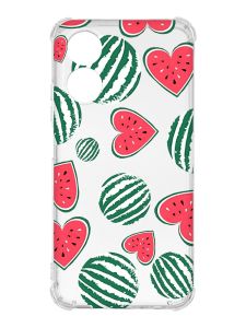 Чохол із потовщеними кутами на Oppo A17 :: Кавуни сердечка (принт 343)