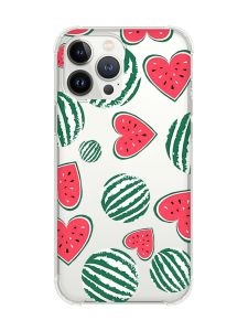 Чохол із потовщеними кутами на iPhone 14 Pro :: Кавуни сердечка (принт 343)