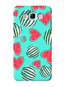 Матовий бірюзовий чохол на Samsung Galaxy J7(2016) J710 :: Кавуни сердечка (принт 343)