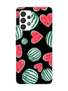 Матовий чорний чохол на Samsung Galaxy A53 4G/5G :: Кавуни сердечка (принт 343)