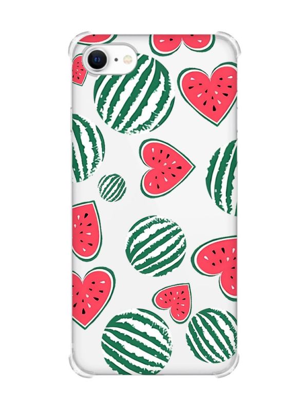 Чохол з потовщеними кутами на iPhone 7/ 7s/ 8/ 8s :: Кавуни сердечка (принт 343)