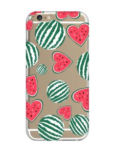 Прозорий чохол на iPhone 6/6s :: Кавуни сердечка (принт 343)