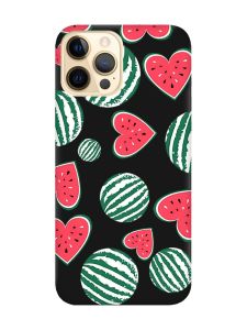Матовий чорний чохол на Apple iPhone 12 Pro Max :: Кавуни сердечка (принт 343)