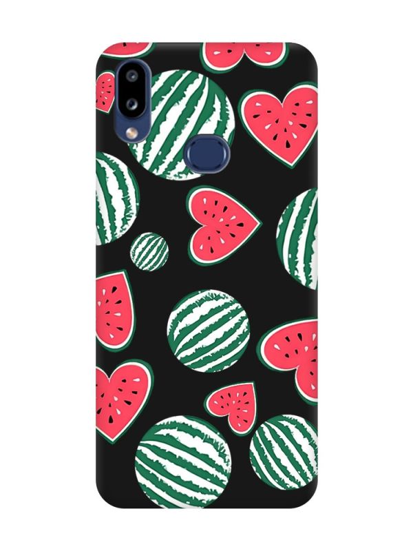 Матовий чорний чохол на Samsung Galaxy A10ѕ A107 :: Кавуни сердечка (принт 343)