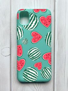 Матовий бірюзовий чохол на Samsung Galaxy A04E / A042 :: Кавуни сердечка (принт 343)