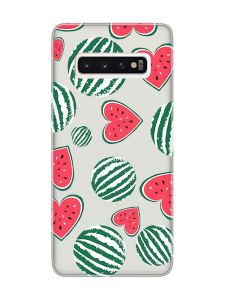 Прозорий чохол на Samsung Galaxy S10 :: Кавуни сердечка (принт 343)