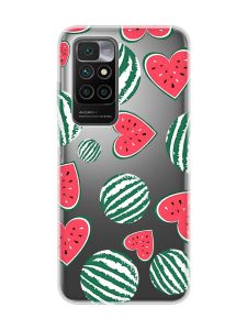 Прозорий чохол на Xiaomi Redmi 10 :: Кавуни сердечка (принт 343)