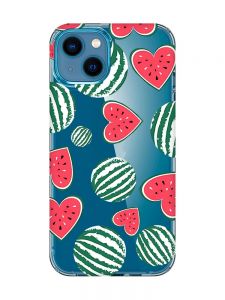 Прозорий чохол для iPhone 13 mini :: Кавуни сердечка (принт 343)