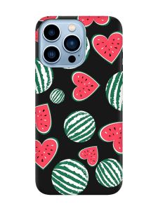Матовий чорний чохол на Apple iPhone 13 Pro Max :: Кавуни сердечка (принт 343)