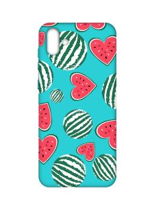 Матовий бірюзовий чохол на Samsung Galaxy A04 :: Кавуни сердечка (принт 343)