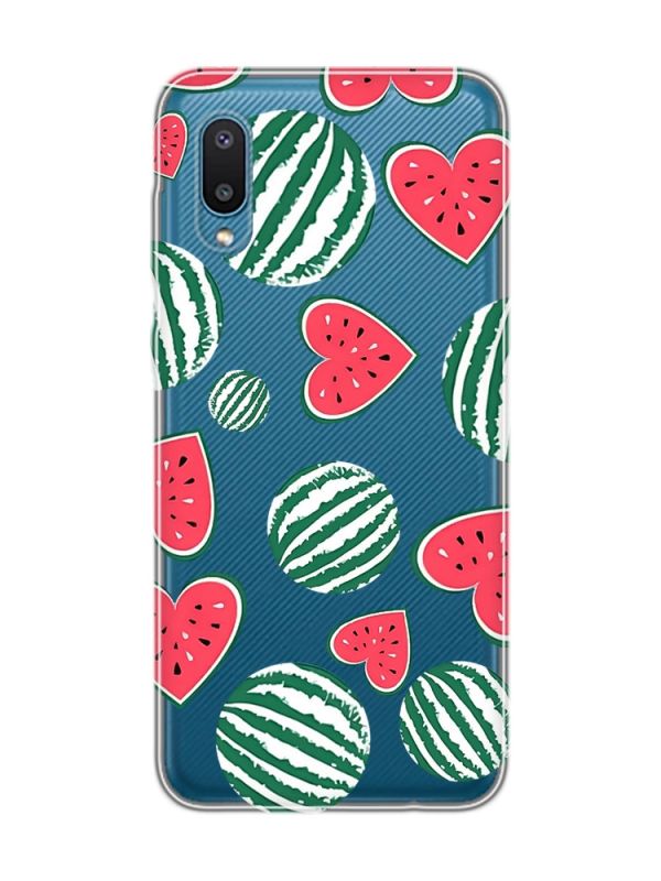 Прозорий чохол на Samsung Galaxy A02/A022 (2021) :: Кавуни сердечка (принт 343)