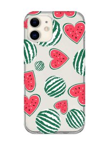 Прозорий чохол на iPhone 12 mini :: Кавуни сердечка (принт 343)