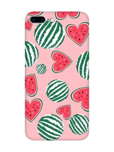 Матовий рожевий чохол на iPhone 7 Plus/8 Plus :: Кавуни сердечка (принт 343)