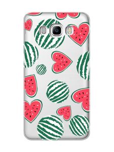 Прозорий чохол на Samsung Galaxy J7(2016) J710 :: Кавуни сердечка (принт 343)