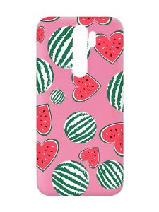 Матовий рожевий чохол на Xiaomi Redmi Note 8 Pro :: Кавуни сердечка (принт 343)