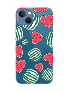 Прозорий чохол на Apple iPhone 13 :: Кавуни сердечка (принт 343)