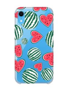 Прозорий чохол на iPhone XR :: Кавуни сердечка (принт 343)