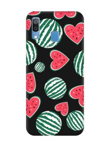 Матовий чорний чохол на Samsung Galaxy A30 (2019) / A20 (2019) :: Кавуни сердечка (принт 343)